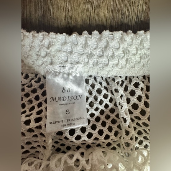 White Crochet Wide-Leg Pants MADISON - Picture 4 of 7